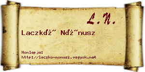Laczkó Nónusz névjegykártya